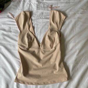 Elegant Beige Women's Top
